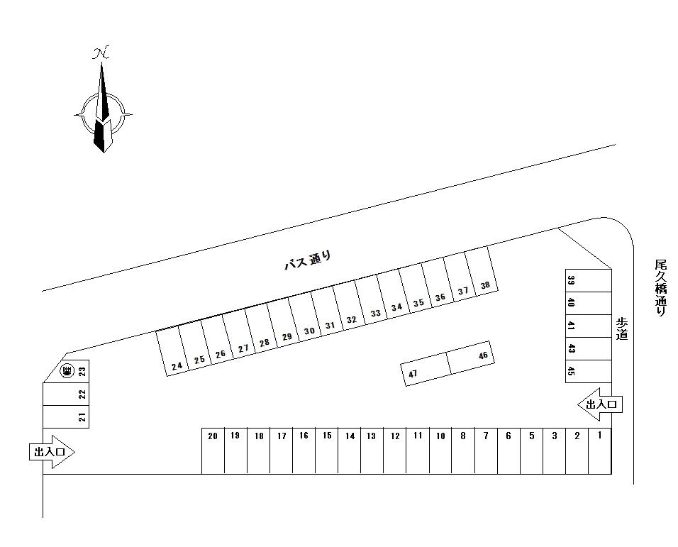福澤駐車場の駐車配置図
