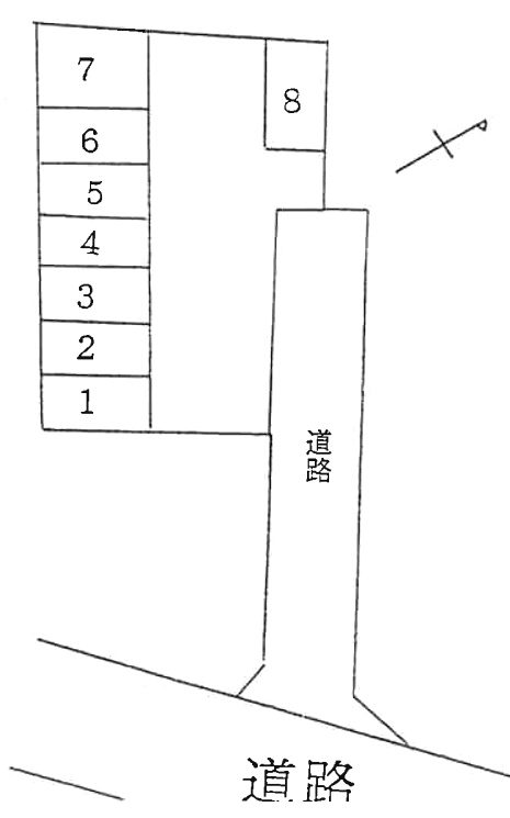 カーポート富岡の駐車配置図