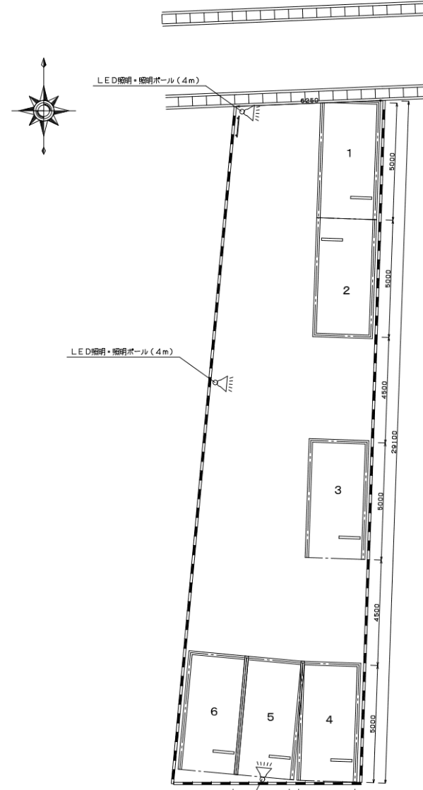 Mガレージの駐車配置図