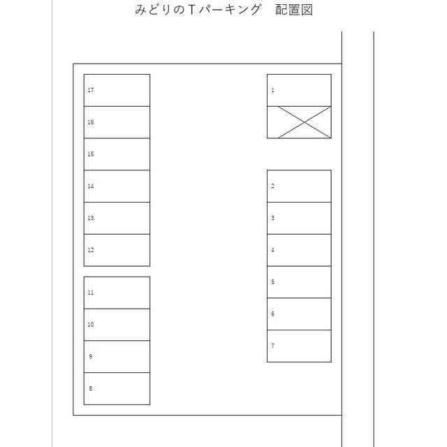 みどりのTパーキングの駐車配置図
