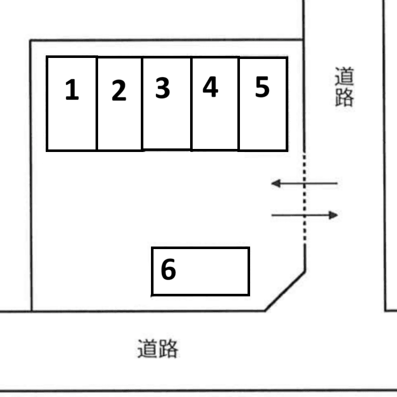 湖北パーキングの駐車配置図