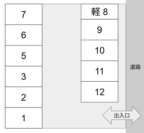 ハナミズキ駐車場の駐車配置図