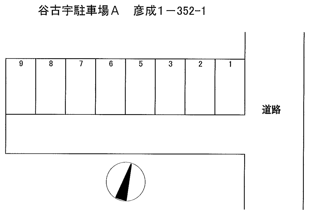 谷古宇駐車場の駐車配置図