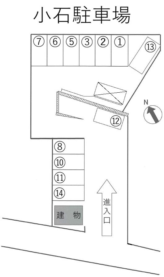 小石駐車場の駐車配置図