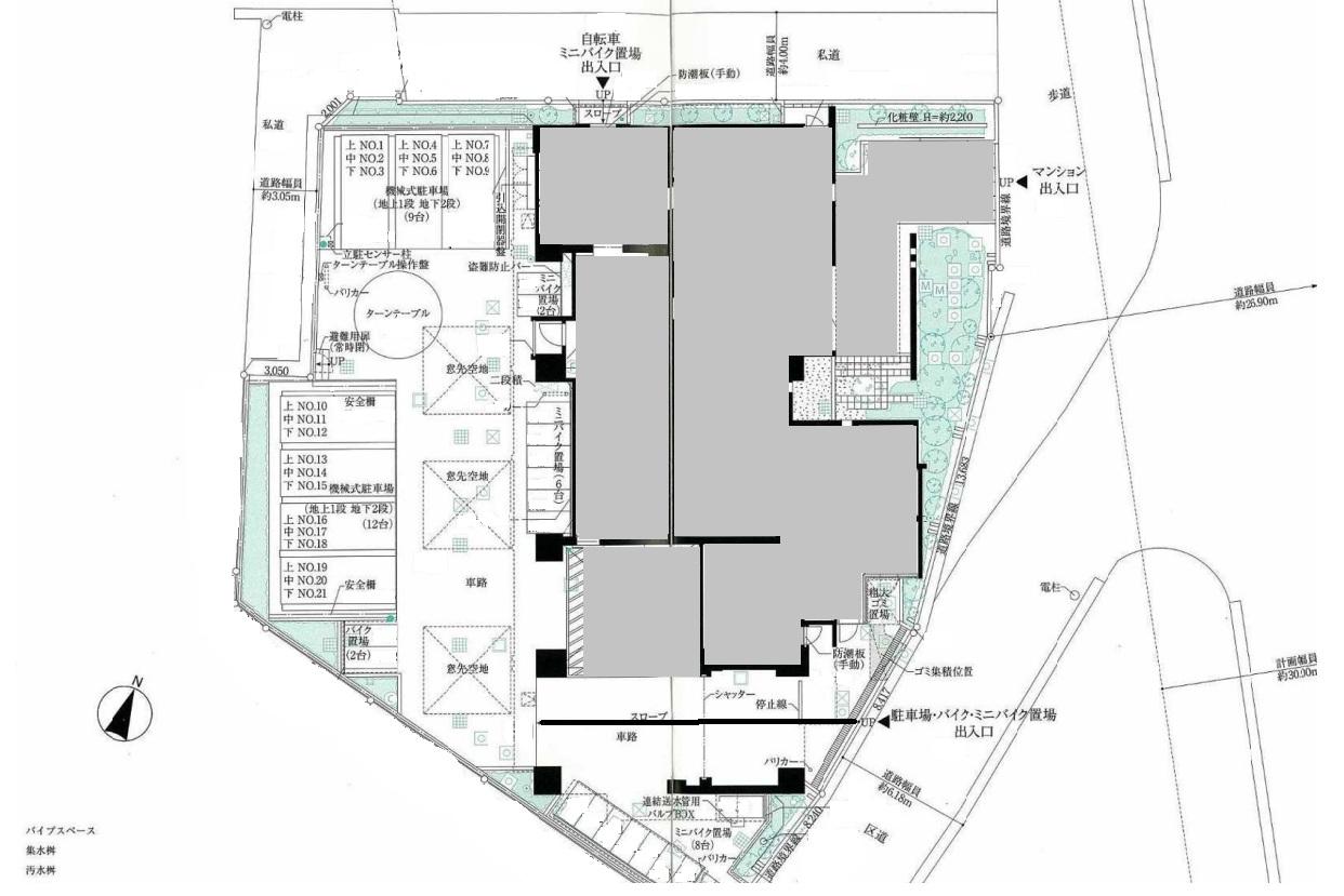 パークリュクス目黒駐車場の駐車配置図