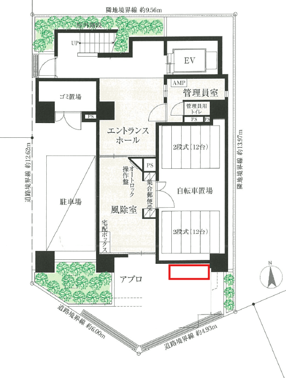 バージュアル西日暮里の駐車配置図