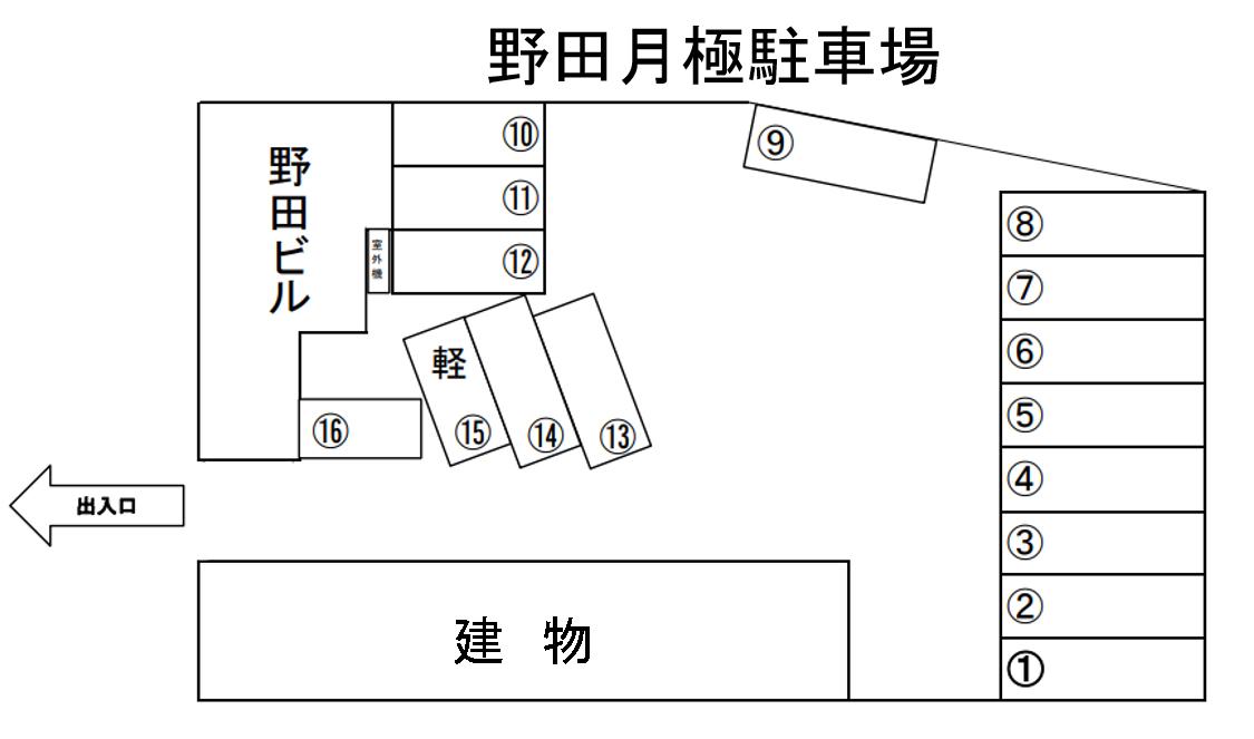 野田月極駐車場の駐車配置図