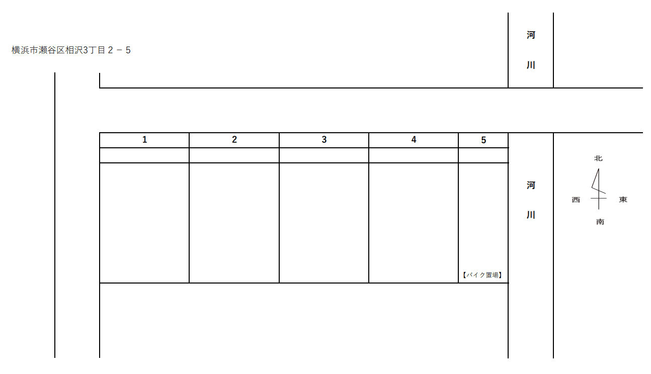 相沢3-2-5駐車場の駐車配置図
