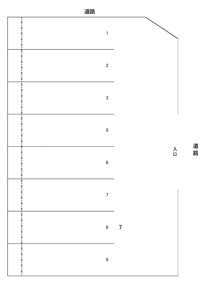 中尾吉田パーキングの駐車配置図