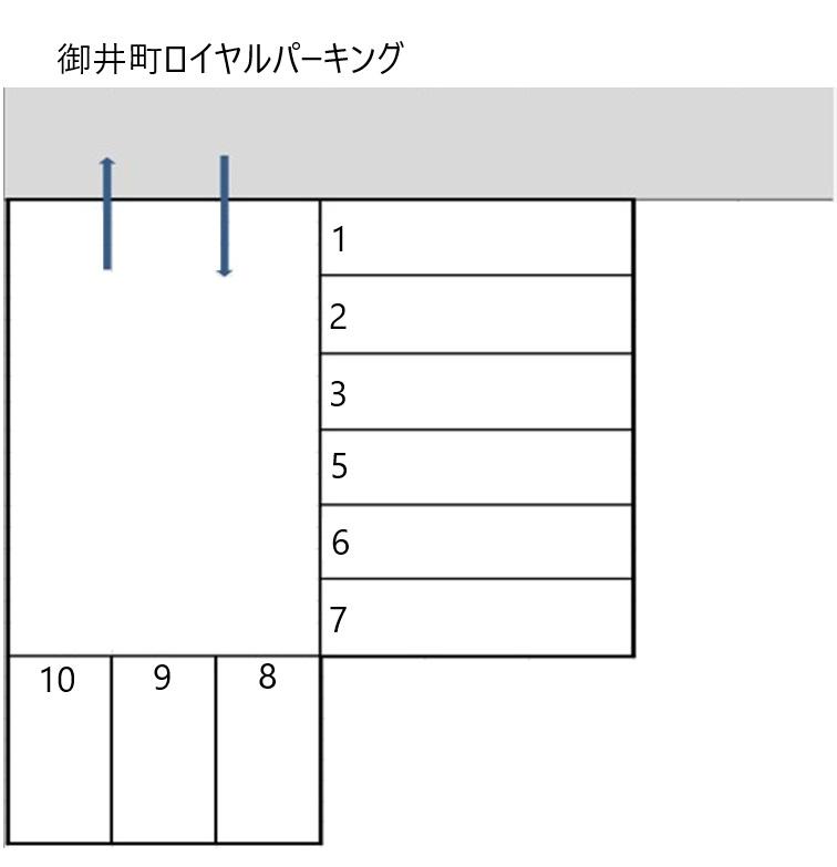 御井町ロイヤルパーキングの駐車配置図