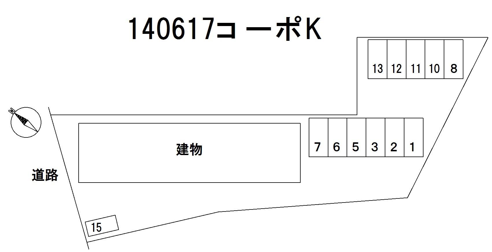 コーポ Ｋの駐車配置図