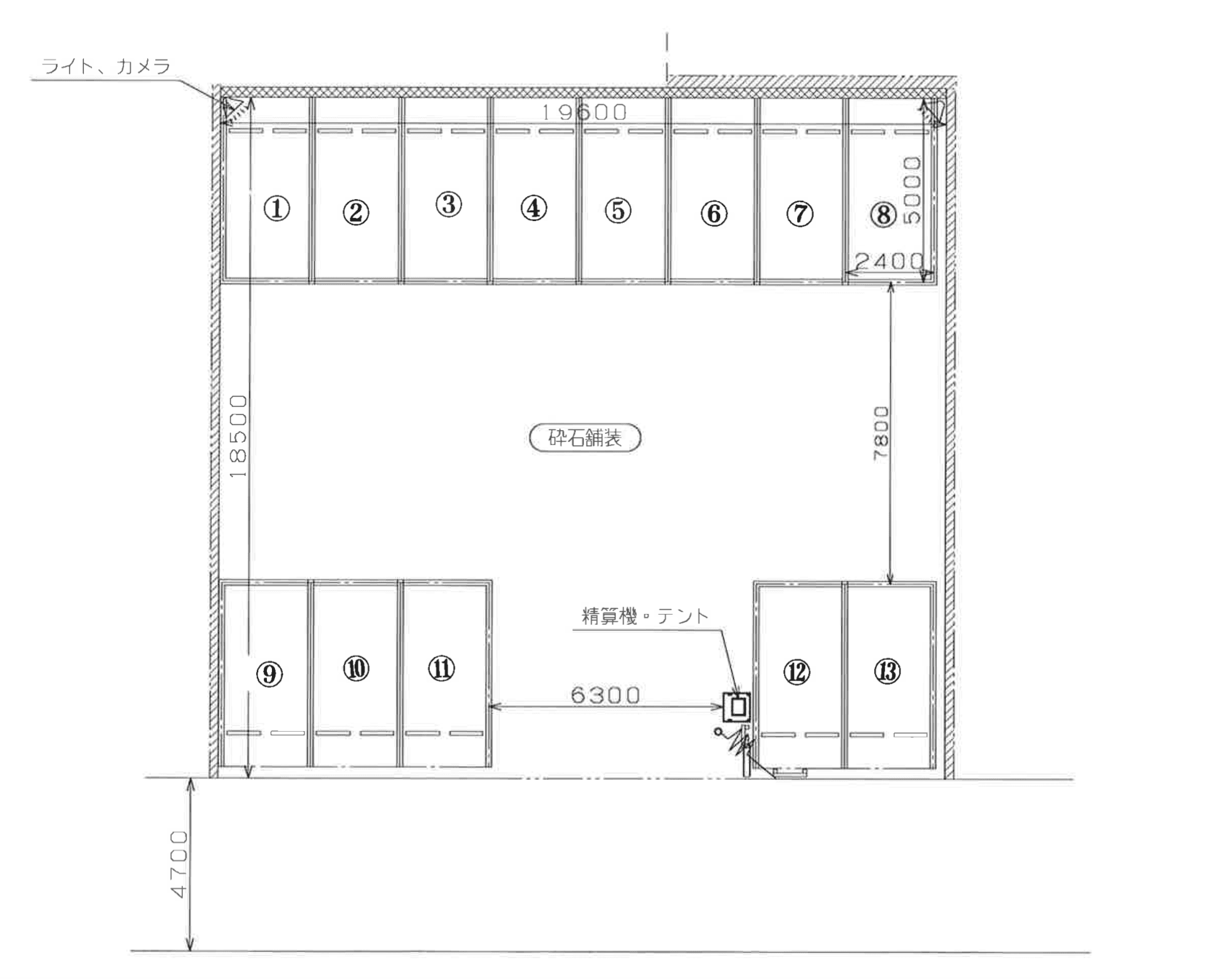 エコロパーク 横浜茅ヶ崎東第1駐車場の駐車配置図