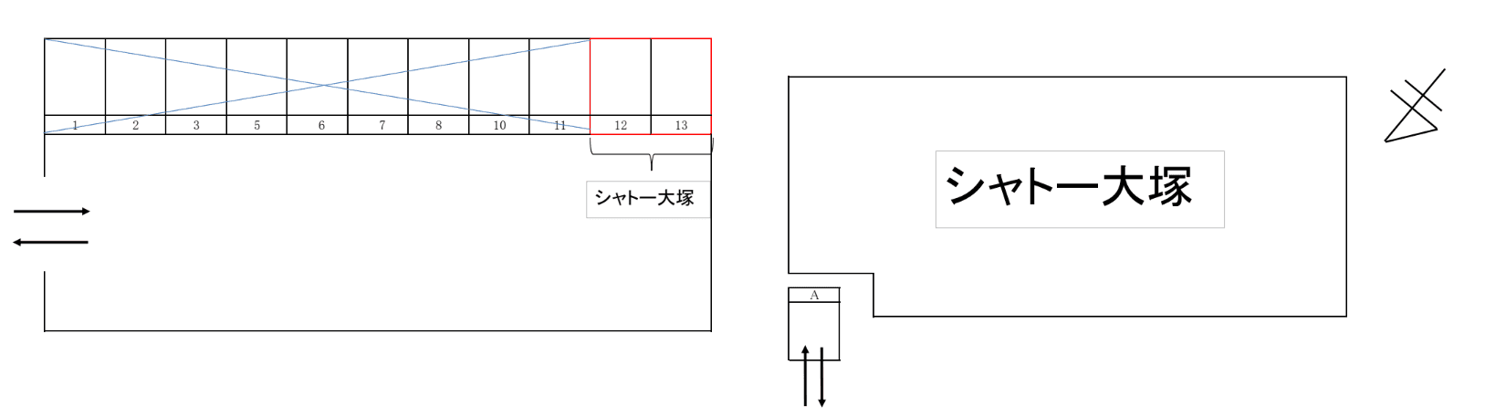 シャトー大塚の駐車配置図