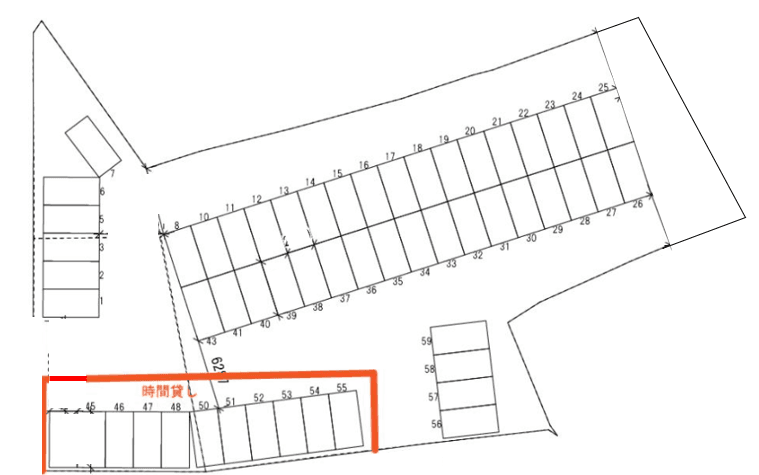 FK宝ヶ池駅前駐車場の駐車配置図