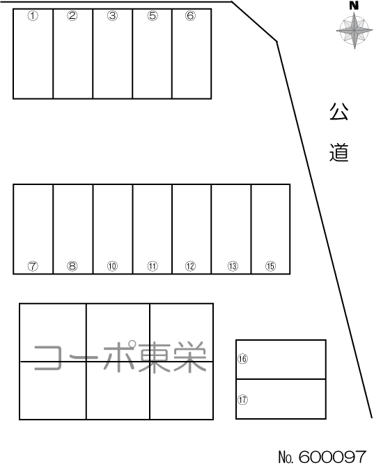 東栄町四丁目（加藤）駐車場の駐車配置図