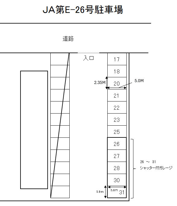 JAいずみの第E-26駐車場の駐車配置図
