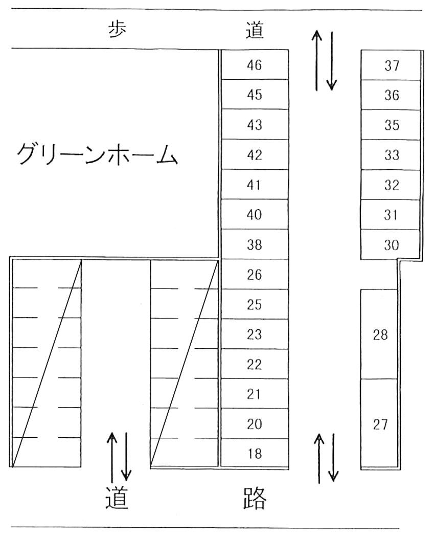 第一岡野Ｐの駐車配置図