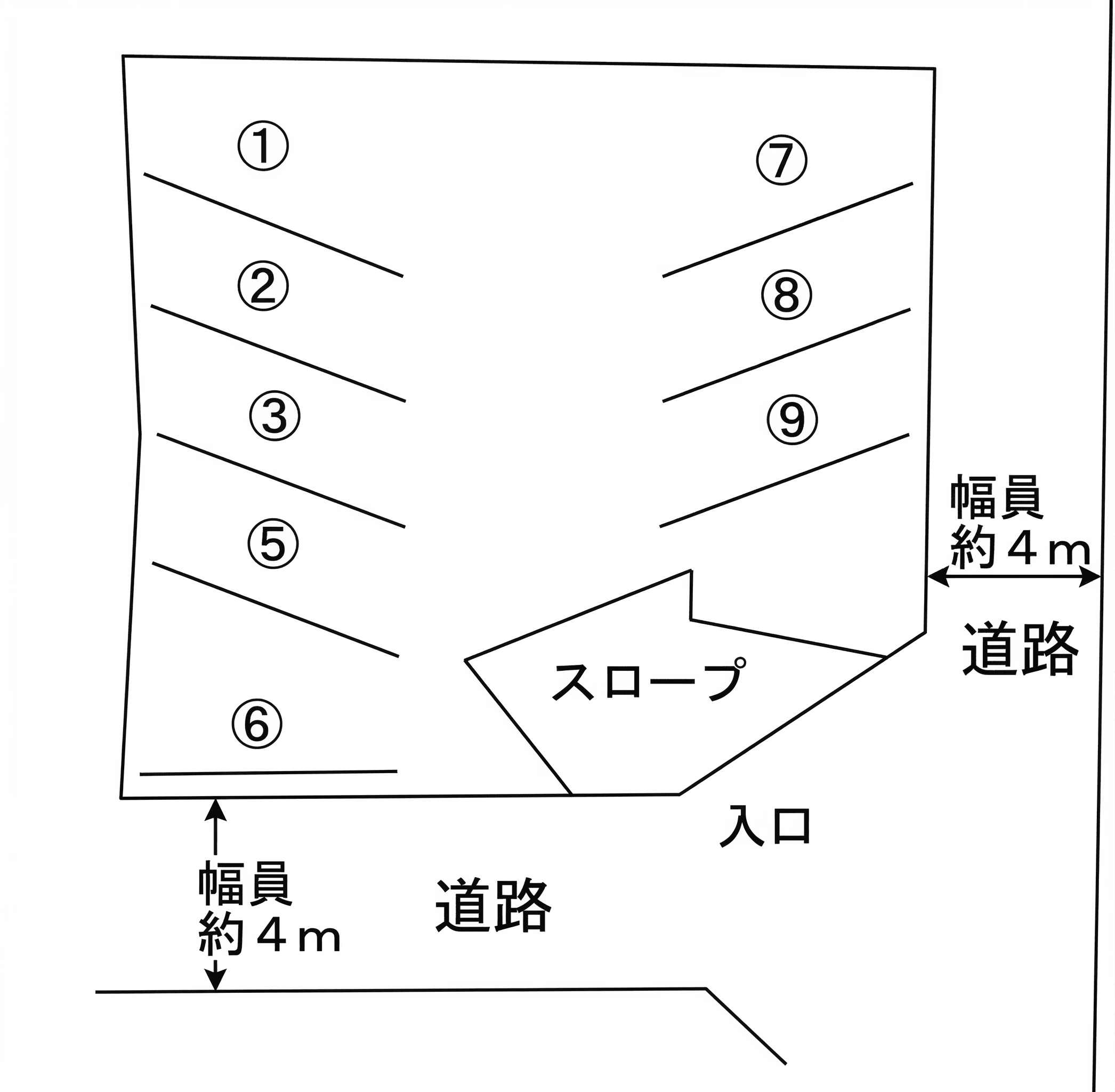 新逗子駐車場の駐車配置図