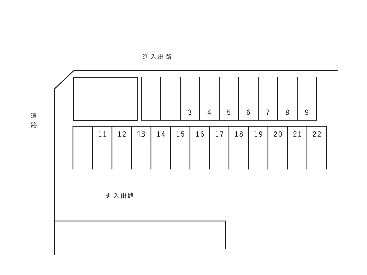 中村駐車場の駐車配置図