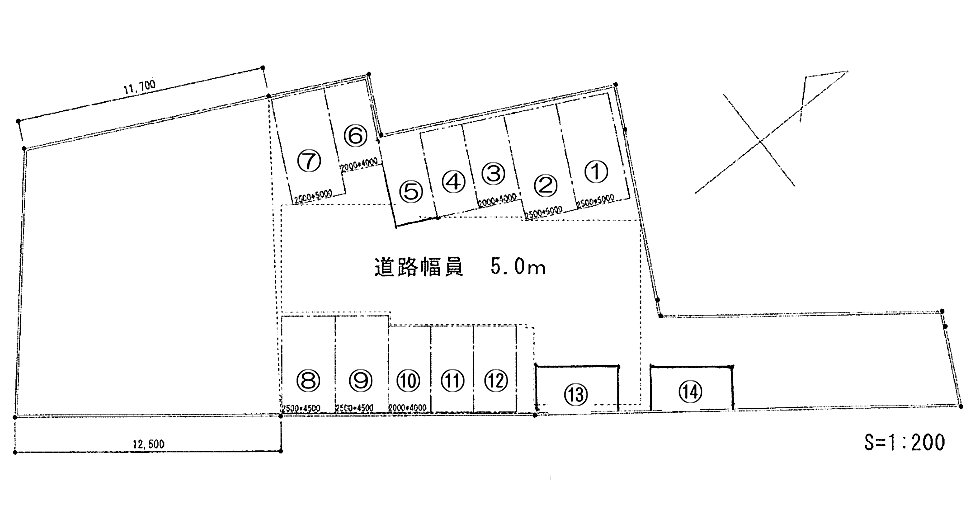 CHINA真嘉比駐車場　北の駐車配置図