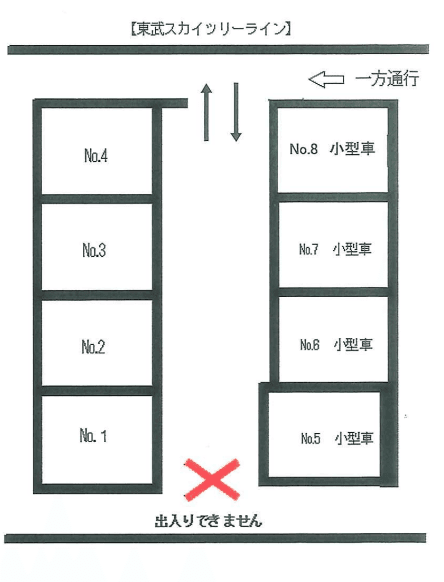 Ｋ-プレイス駐車場の駐車配置図