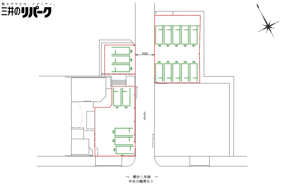 玉川田園調布２丁目第３の駐車配置図