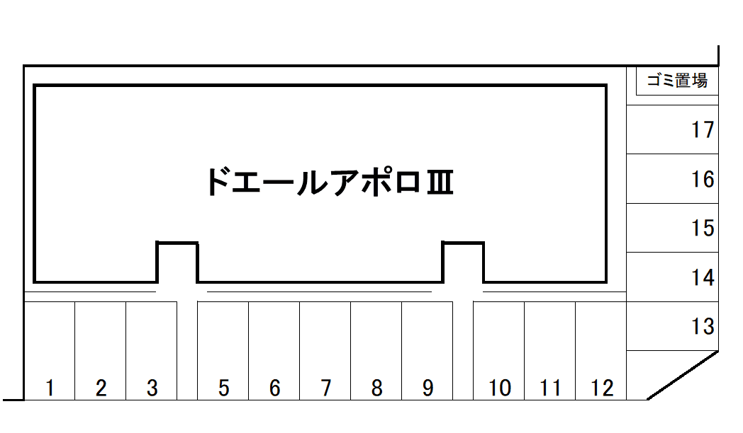 ドエールアポロⅢ駐車場の駐車配置図