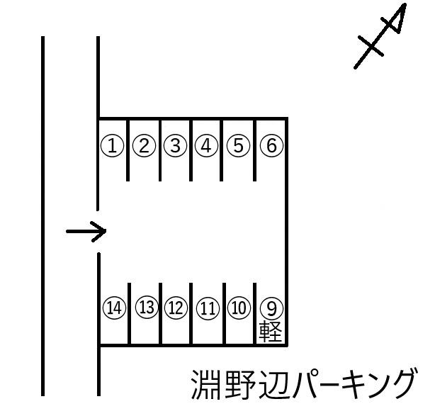 淵野辺パーキングの駐車配置図