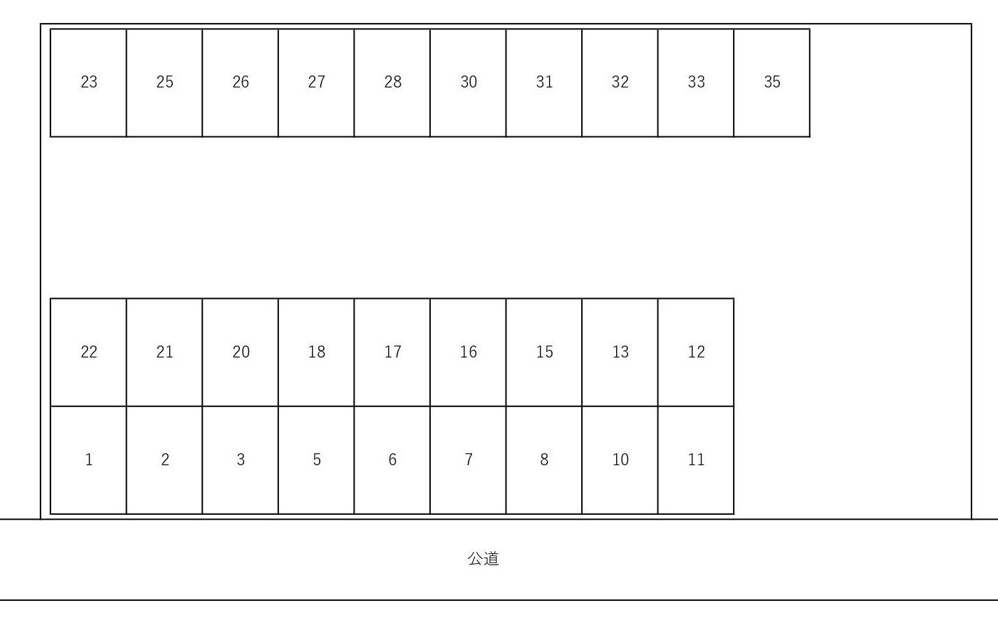 石井第六駐車場の駐車配置図