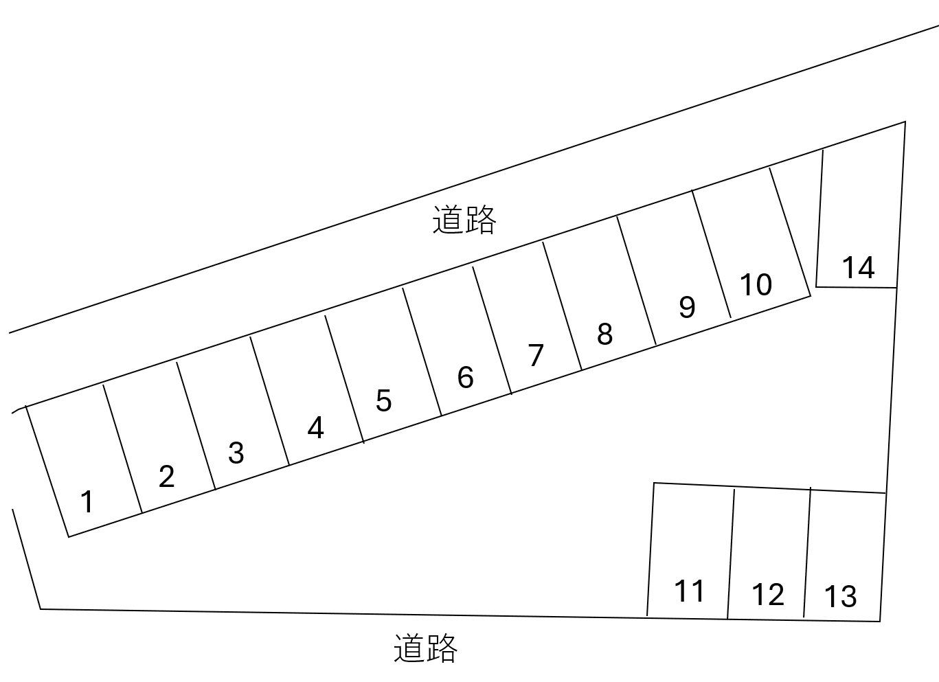 安河内駐車場の駐車配置図