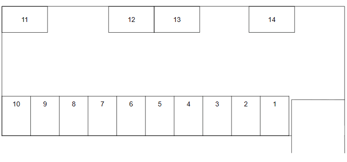 Ｎ・Ⅱパーキングの駐車配置図