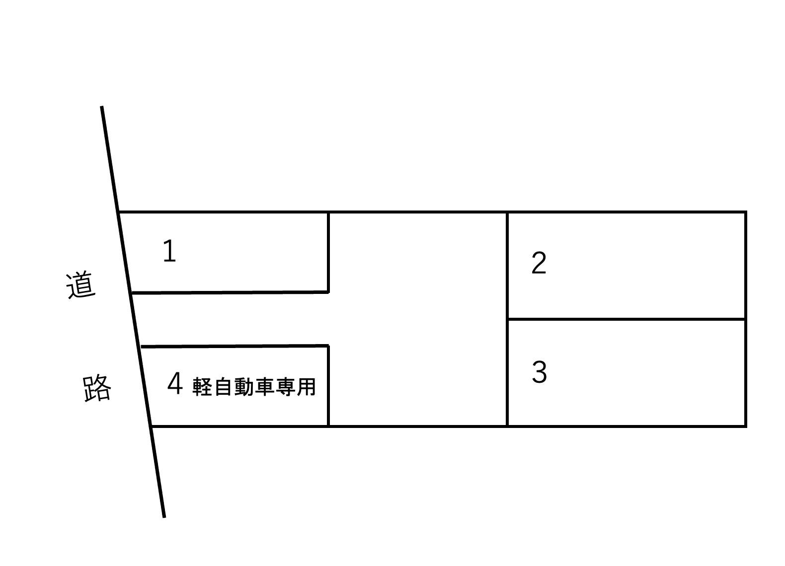 楽々園５丁目１２ガレージの駐車配置図