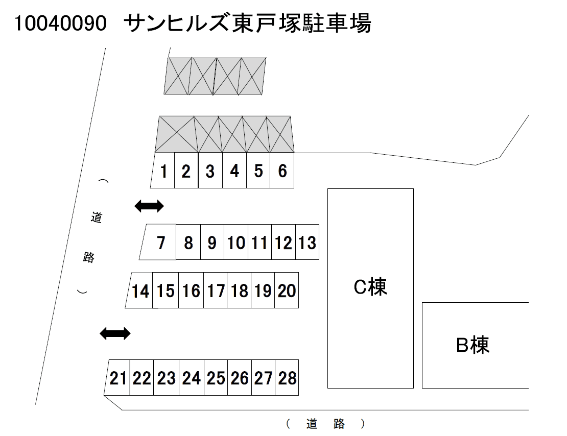 サンヒルズ東戸塚駐車場の駐車配置図
