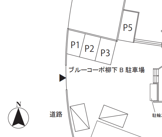 ブルーコーポ柳下B駐車場の駐車配置図