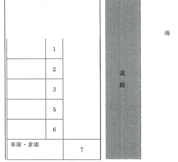 成子ガレージ尾崎799の駐車配置図