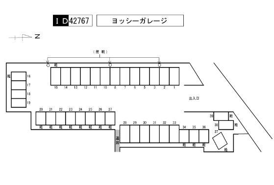 ヨッシーガレージの駐車配置図