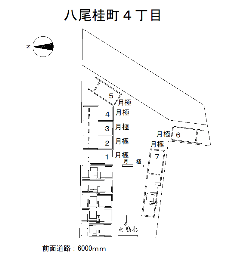 八尾桂町４丁目の駐車配置図