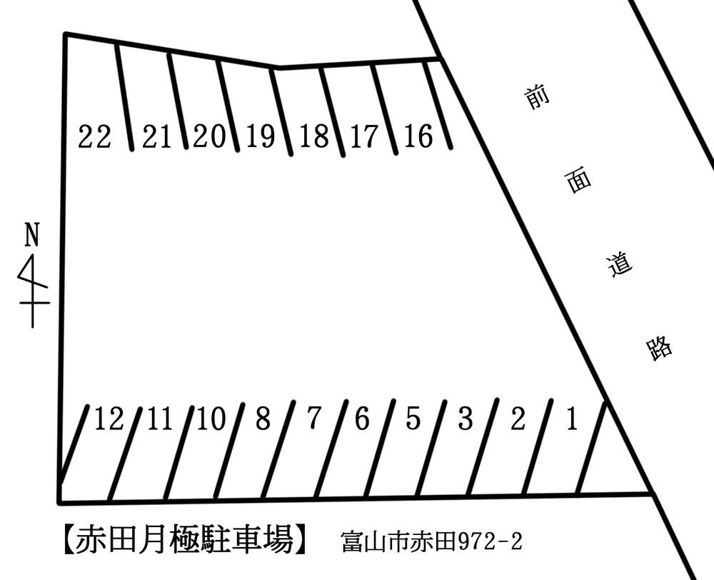 赤田月極駐車場の駐車配置図