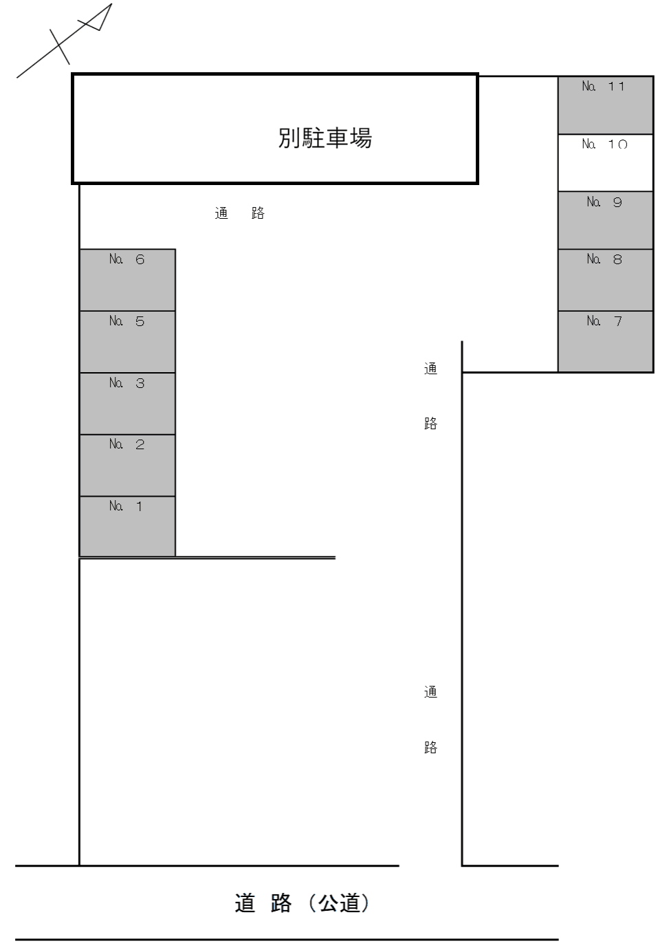 浜口駐車場の駐車配置図