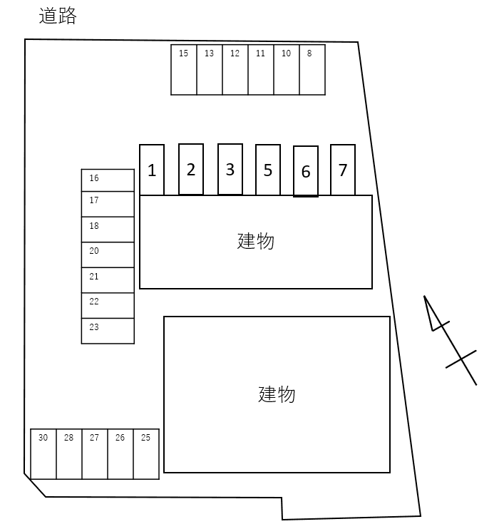 Ａｒｃａｄｉａ　Ⅱ別駐車場の駐車配置図