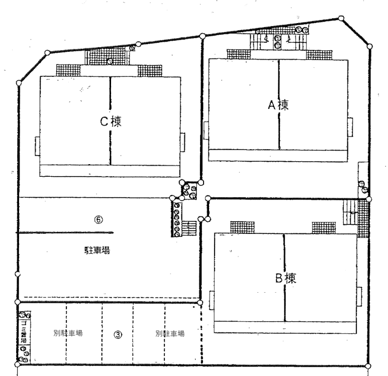 パティオ茅ケ崎Ｃ棟の駐車配置図
