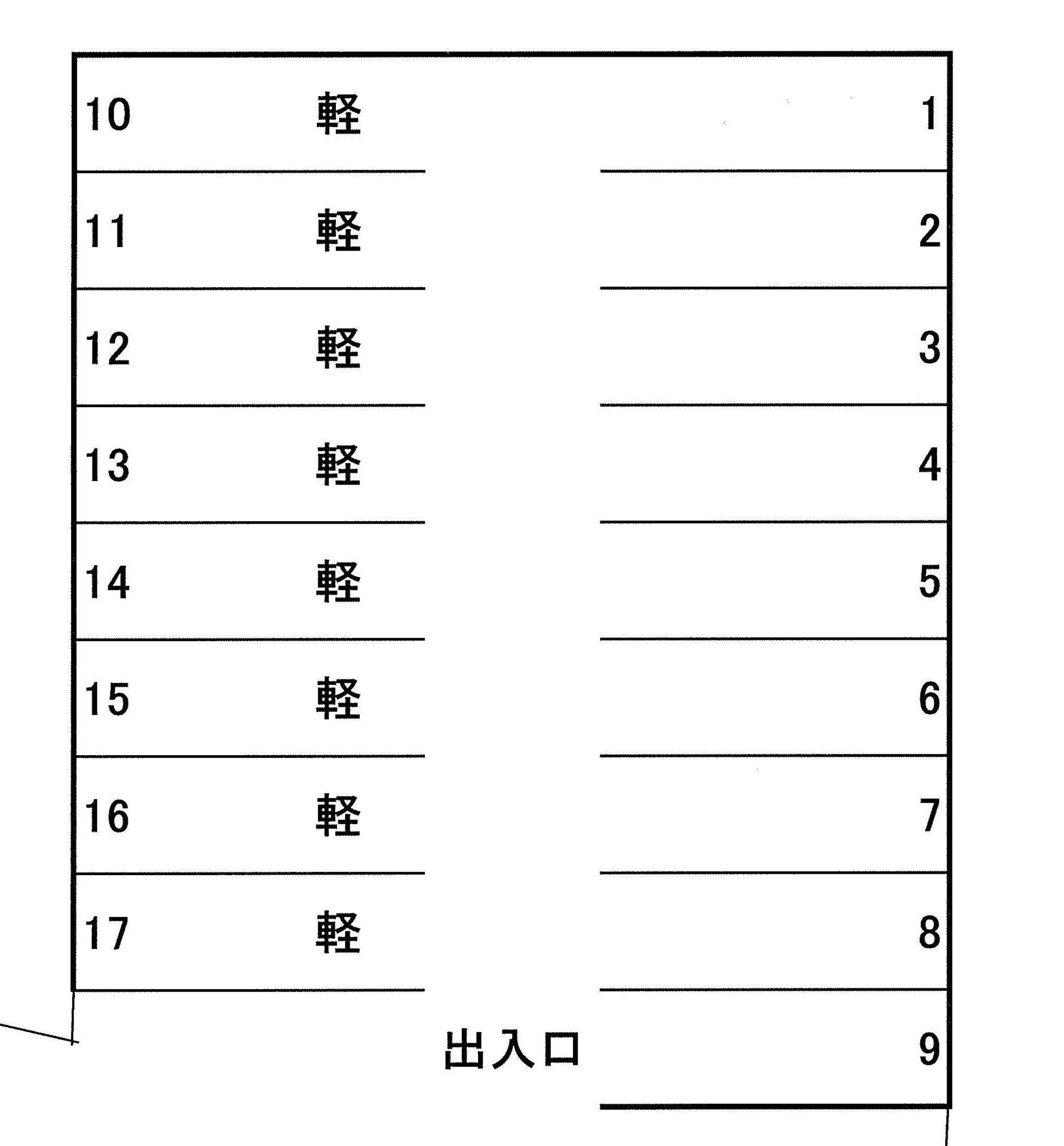 初音町パーキングの駐車配置図