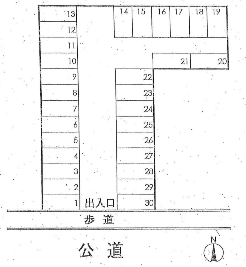 六木駐車場の駐車配置図