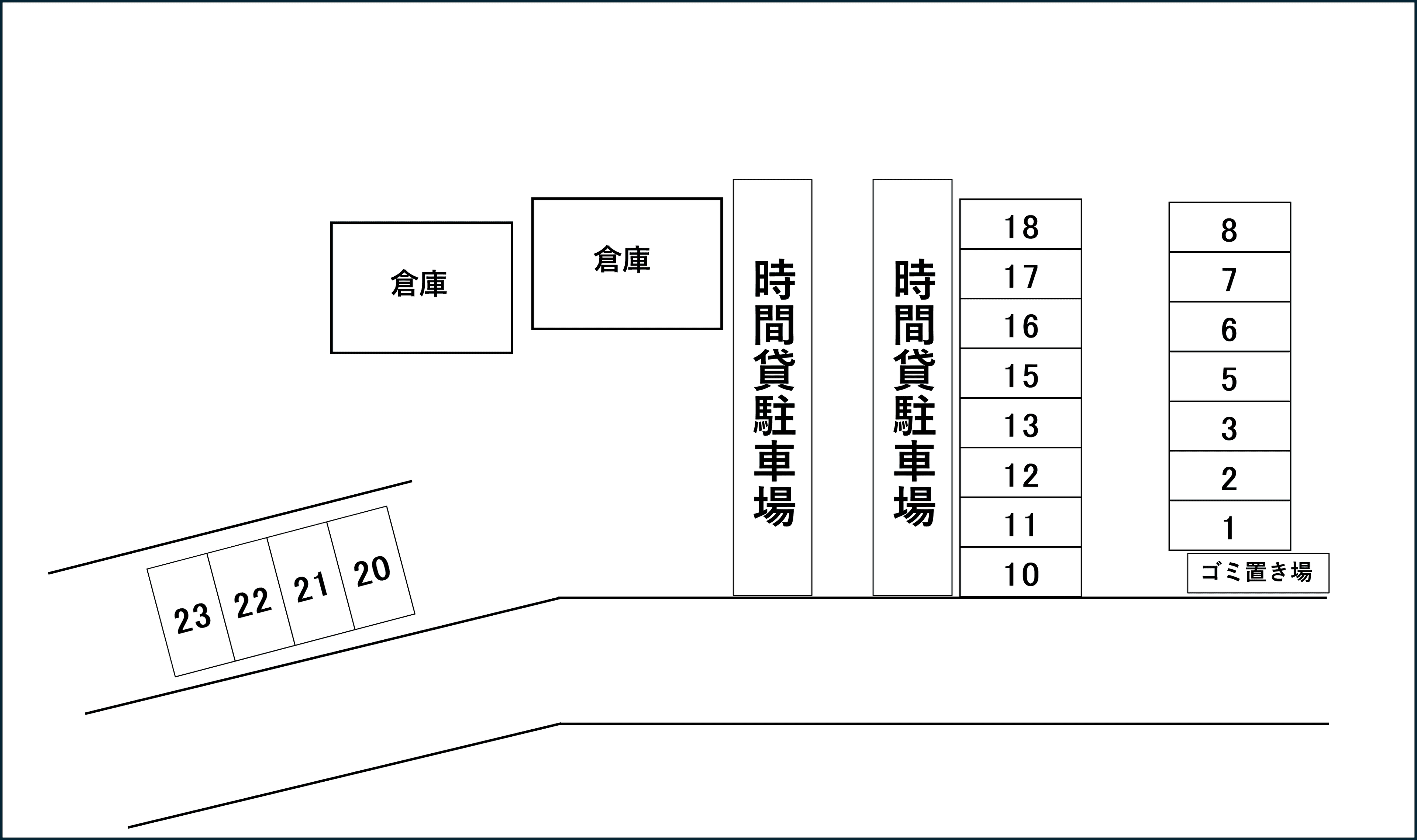 月極栗原駐車場の駐車配置図