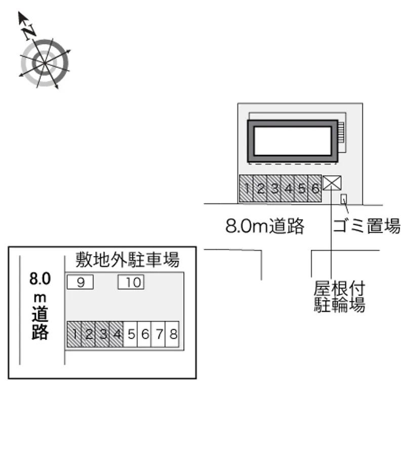 テンレスト(34251)　敷地外駐車場の駐車配置図