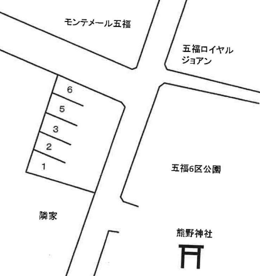 熊野神社西駐車場の駐車配置図