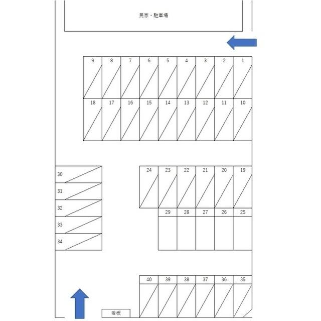 荒川沖西N駐車場の駐車配置図