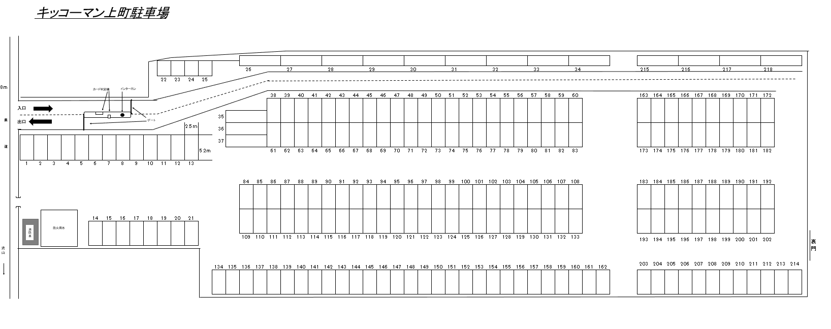 キッコーマン上町駐車場の駐車配置図