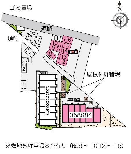 クレイノアビタシオンシグマ(58984)　敷地外駐車場の駐車配置図