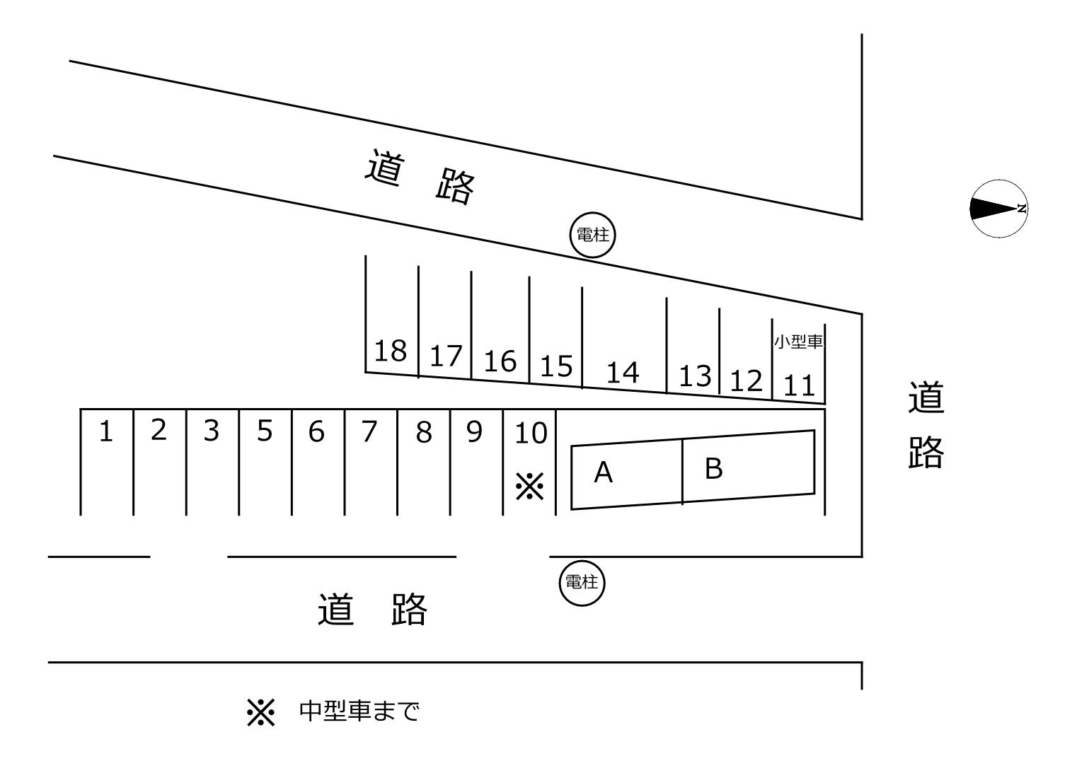 501荒江町駐車場の駐車配置図